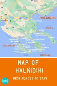 Map of Halkidiki Greece - My Greek Holidays