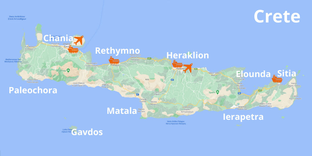 Map of Crete island Greece | My Greek Holidays