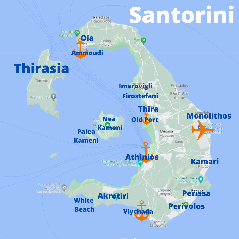 Map of Santorini Greece - My Greek Holidays
